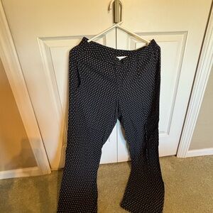 J. Jill Black and White Polka Dot flowy crop Pants